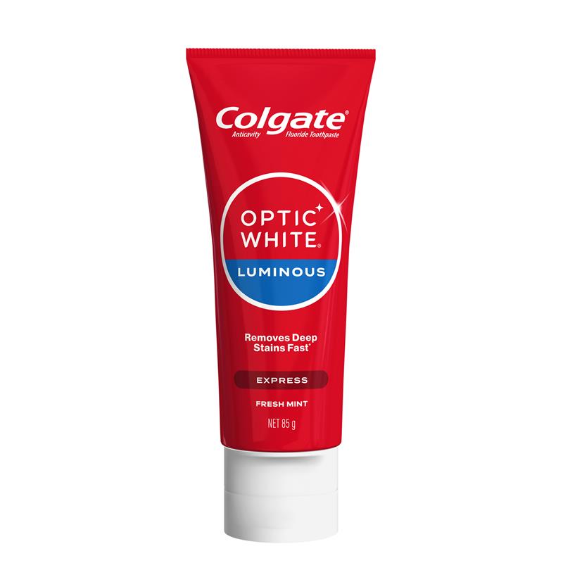 Load image into Gallery viewer, Colgate Optic White Express White Teeth Whitening Toothpaste Fresh Mint with Hydrogen Peroxide 85g
