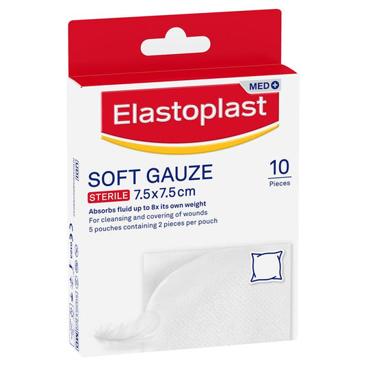 Elastoplast Soft Gauze Sterile 7.5cm x 7.5cm 10 Pack