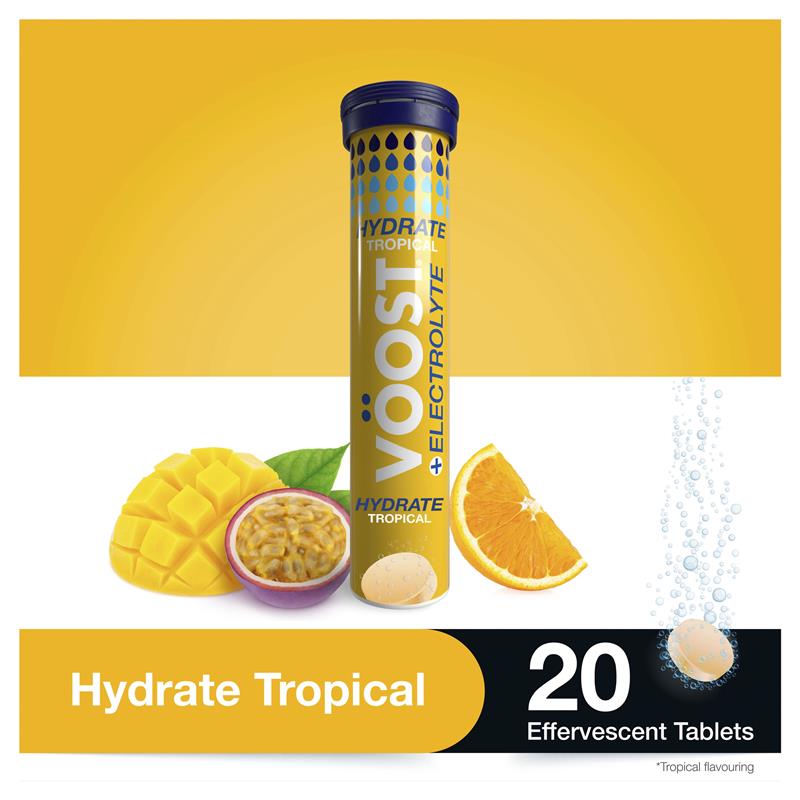 Load image into Gallery viewer, Voost Hydrate Tropical Effervescent Tablets 20 Pack

