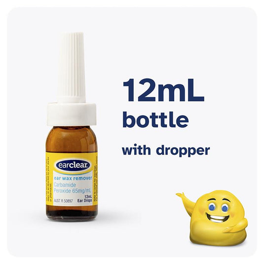 EarClear Ear Wax Remover Drops 12mL – Aids Easy Removal of Ear Wax