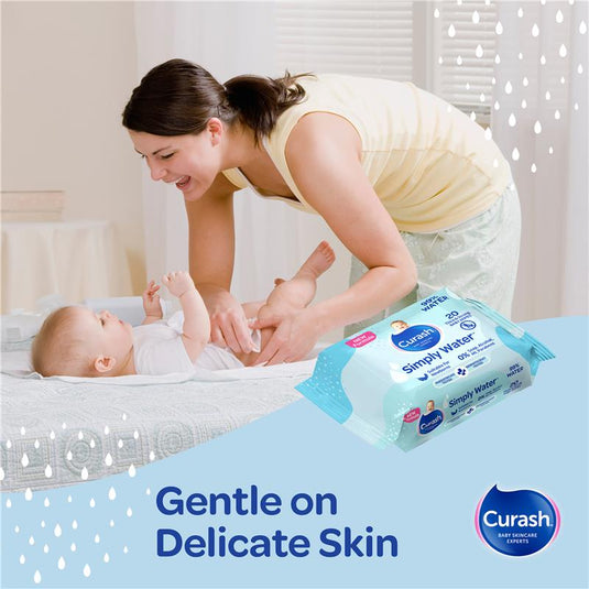 Curash Simply Water Wipes 20 Pack