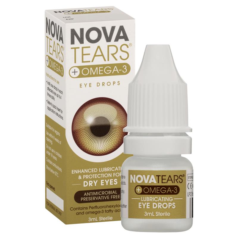 Load image into Gallery viewer, Nova Tears + Omega3 Preservative Free Lubricating Eye Drops 3ml
