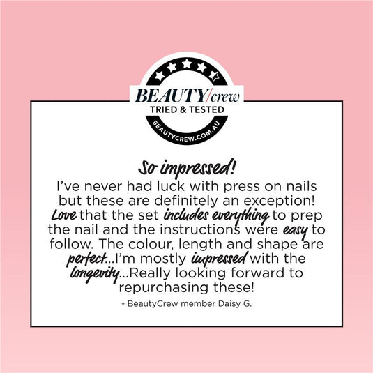 Glam By Manicare Glam Ready Pre-Glued Nails Rose Petal Jelly 30 Pieces