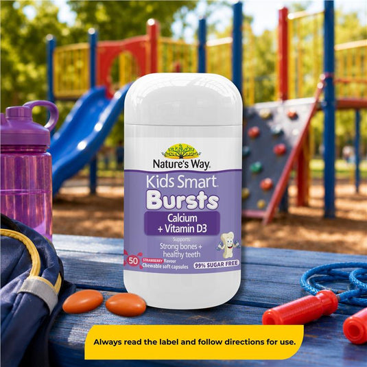 Nature's Way Kids Smart Calcium + Vitamin D 50 Chewable Capsules