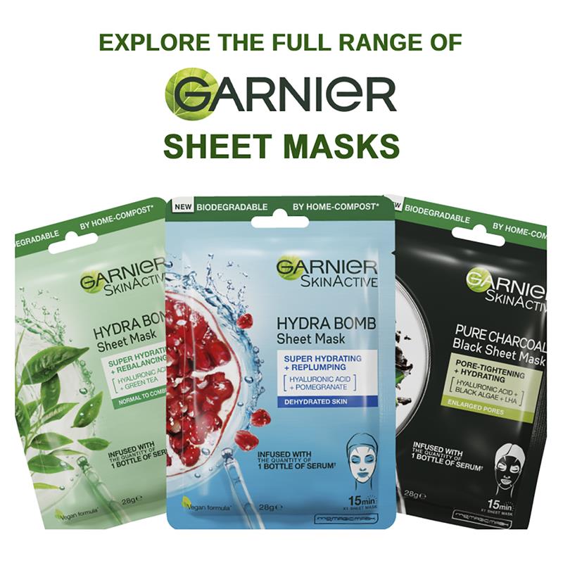 Load image into Gallery viewer, Garnier Pure Charcoal Hyaluronic Acid + Black Algae Sheet Mask
