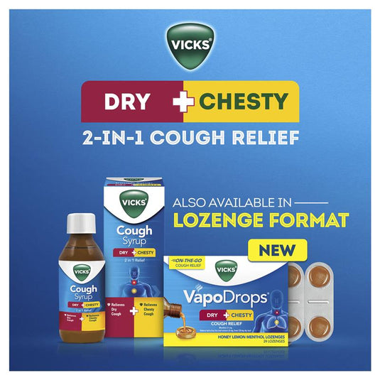 Vicks Cough Syrup Dry + Chesty 200ml
