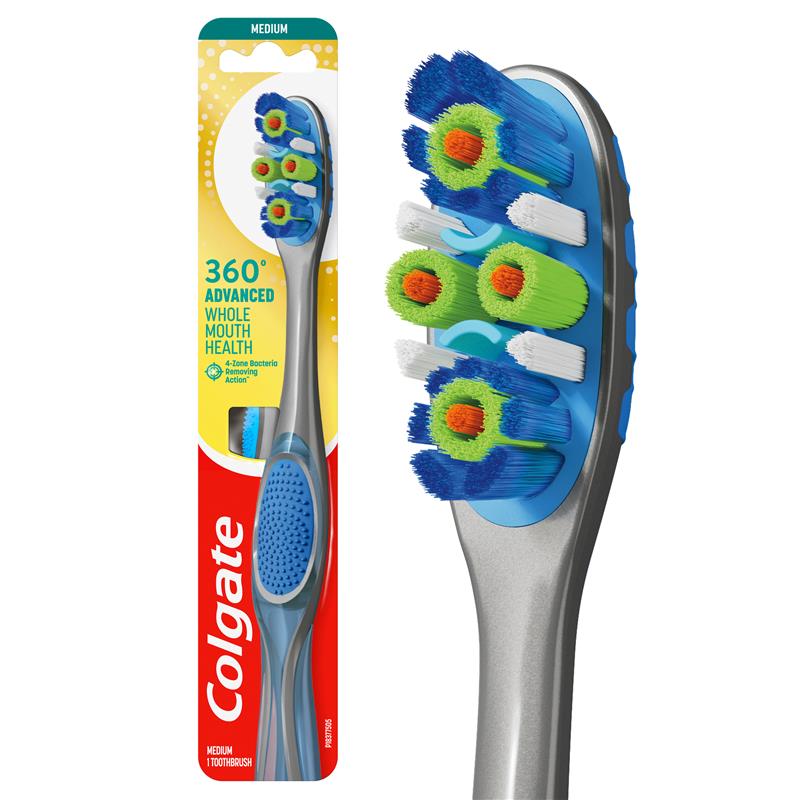 Load image into Gallery viewer, Colgate Toothbrush 360 Advanced Whole Mouth Health Medium
