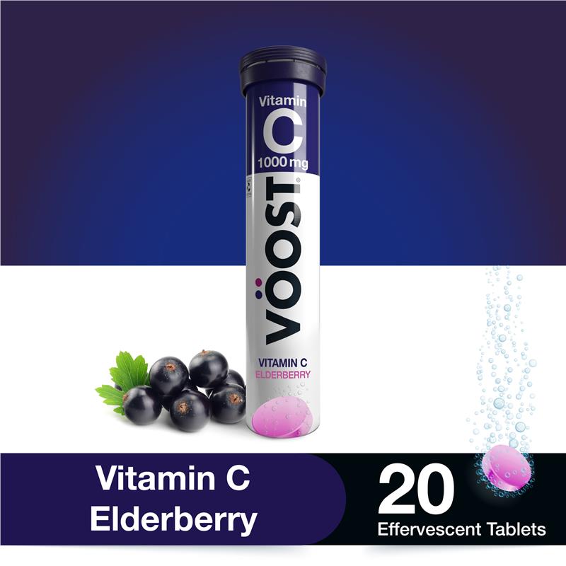 Load image into Gallery viewer, Voost Vitamin C Elderberry Effervescent Tablets 20 Pack
