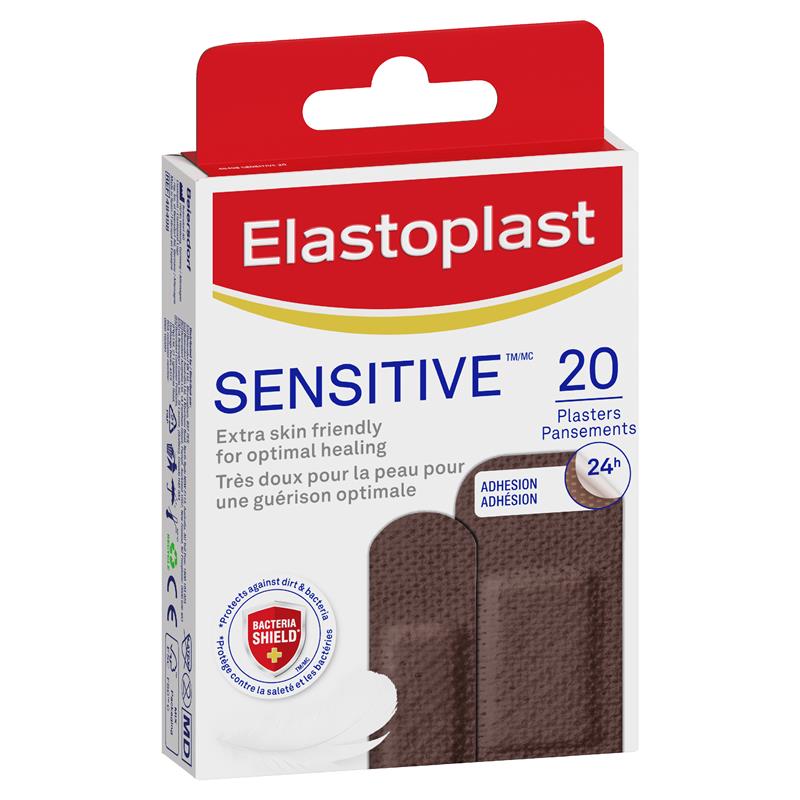 Load image into Gallery viewer, Elastoplast Sensitive Skin Tone Plasters 20 Dark
