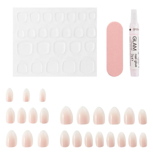 Glam By Manicare Press On Nails Ombre Medium Almond Fashion Kit