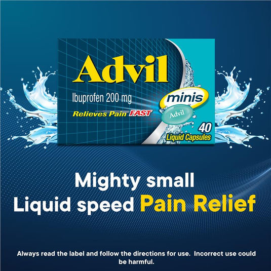 Advil Ibuprofen Pain Relief Liquid Mini 40 Capsules