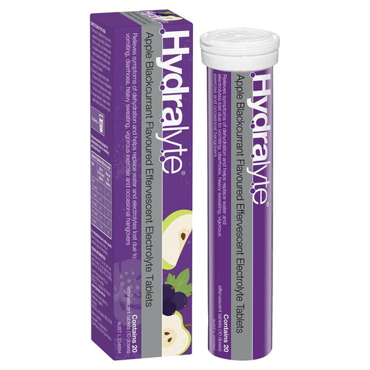 Hydralyte Electrolyte Effervescent Apple Blackcurrant 20 Tablets