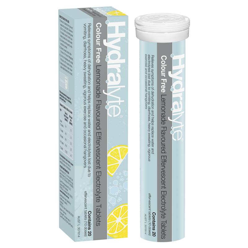 Load image into Gallery viewer, Hydralyte Electrolyte Effervescent Colour Free Lemonade 20 Tablets
