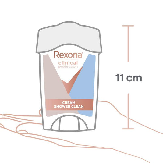 Rexona Women Clinical Protection Antiperspirant Cream Stick Shower Clean 45ml