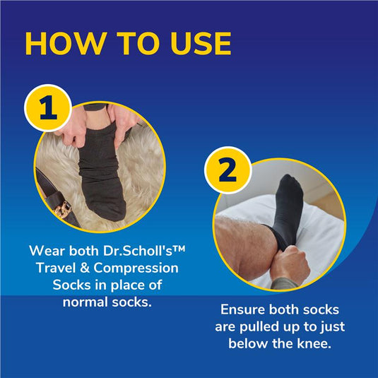 Dr.Scholls Travel and Compression Socks Black Large