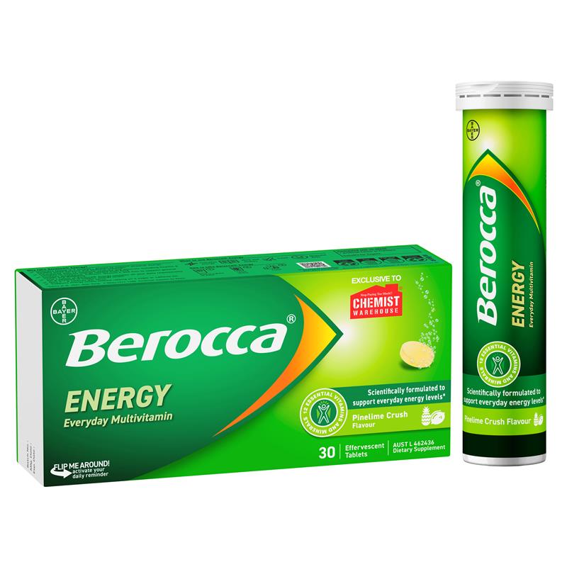 Load image into Gallery viewer, Berocca Energy Pinelime Crush 30 Effervescent Tablets Exclusive

