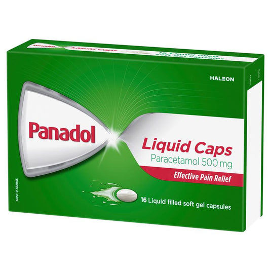 Panadol Liquid Capsules Paracetamol Pain Relief 16 Capsules