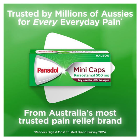 Panadol Paracetamol Pain Relief Mini Capsules 96 Capsules