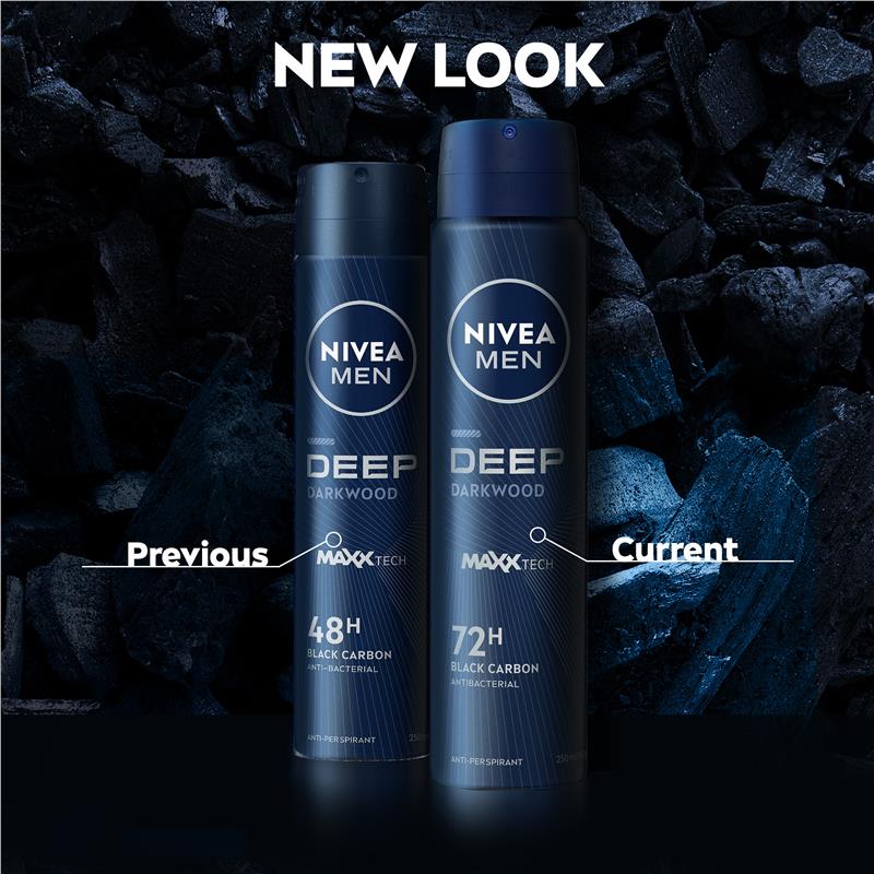Load image into Gallery viewer, NIVEA MEN Deep Aerosol Deodorant 72H Protection 250ml
