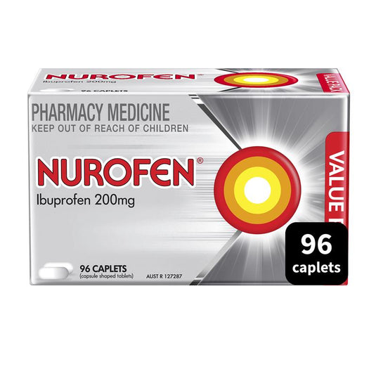 Nurofen Pain and Inflammation Relief Caplets 200mg Ibuprofen 96 Pack