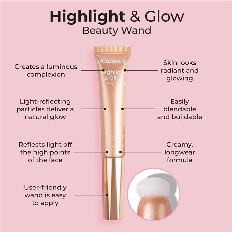 Load image into Gallery viewer, MCoBeauty Highlight &amp; Glow Beauty Wand Champagne Glow New
