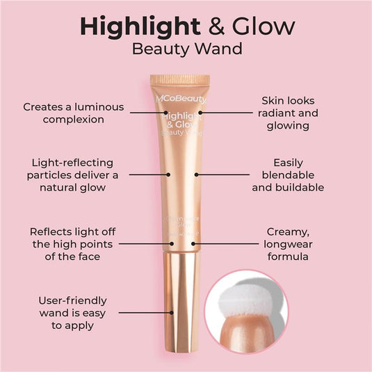 MCoBeauty Highlight & Glow Beauty Wand Champagne Glow New