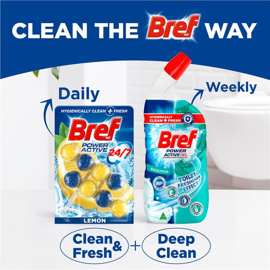 Bref Power Active Toilet Cleaner Block Lemon Twin Pack 100g