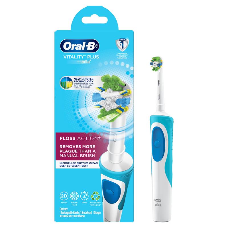 Load image into Gallery viewer, Oral B Vitality Plus Power Toothbrush Floss Action

