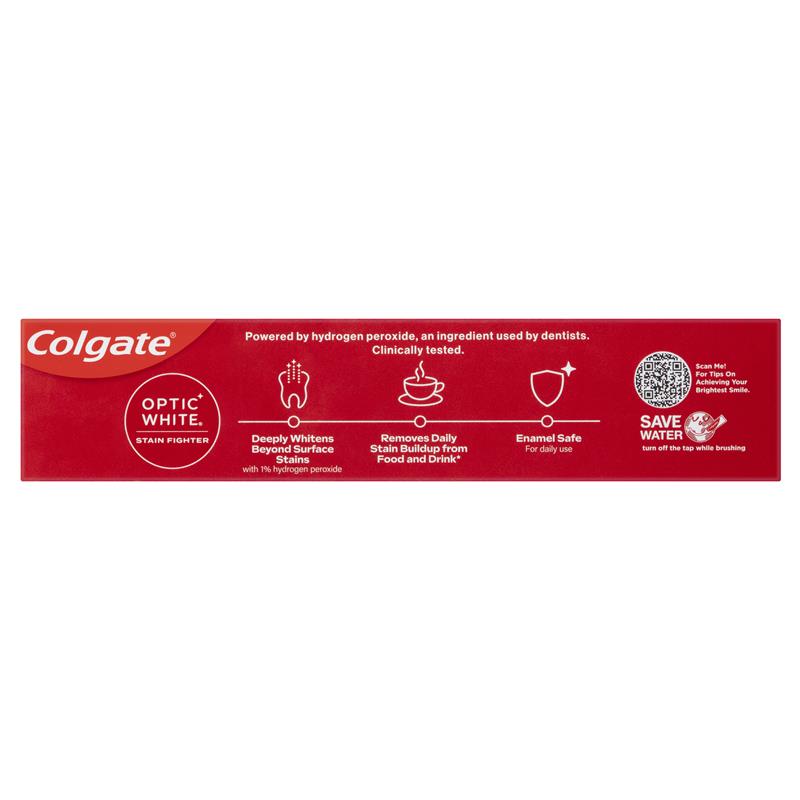 Load image into Gallery viewer, Colgate Optic White Stain Fighter Teeth Whitening Toothpaste Sparkling White with Hydrogen Peroxide 140g
