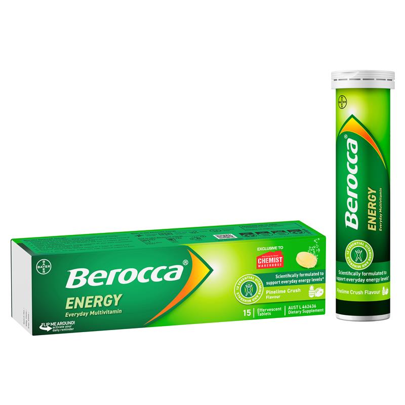 Load image into Gallery viewer, Berocca Energy Pinelime Crush 15 Effervescent Tablets Exclusive
