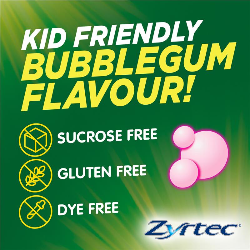Load image into Gallery viewer, Zyrtec Kids Antihistamine Allergy &amp; Hayfever Oral Liquid Bubblegum 120ml
