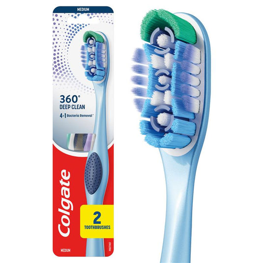 Colgate Toothbrush 360 Deep Clean Medium 2 Pack