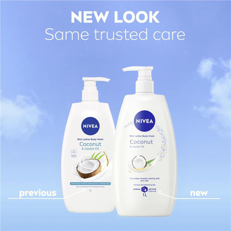 Load image into Gallery viewer, NIVEA Coconut &amp; Jojoba Oil Rich Body Wash 1L
