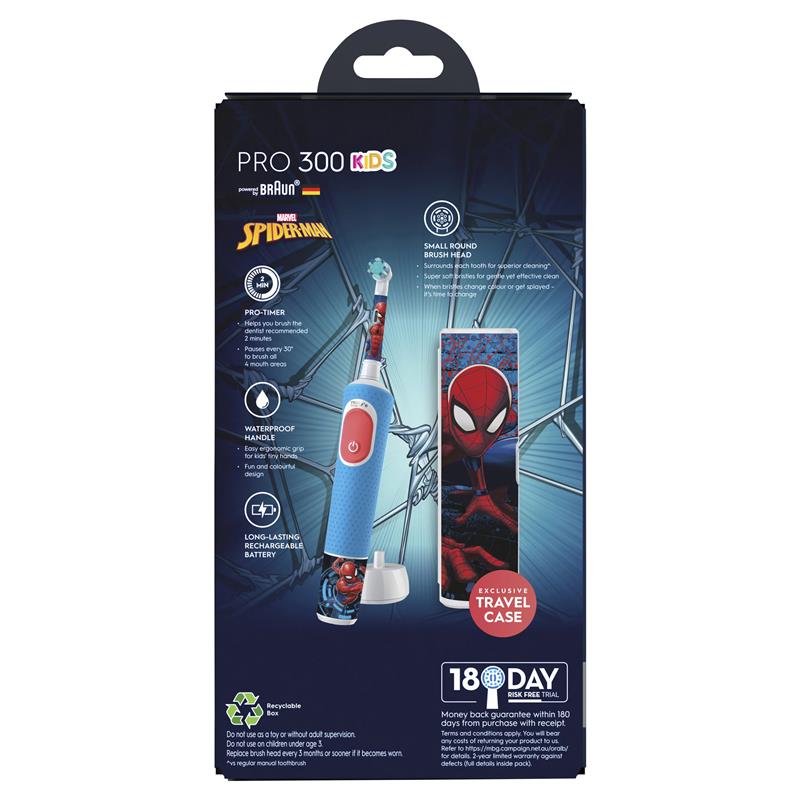 Load image into Gallery viewer, Oral B Power Toothbrush Pro 300 Kids Spiderman
