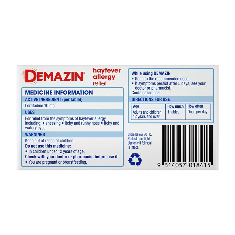 Load image into Gallery viewer, Demazin Allergy &amp; Hayfever 10 Tablets
