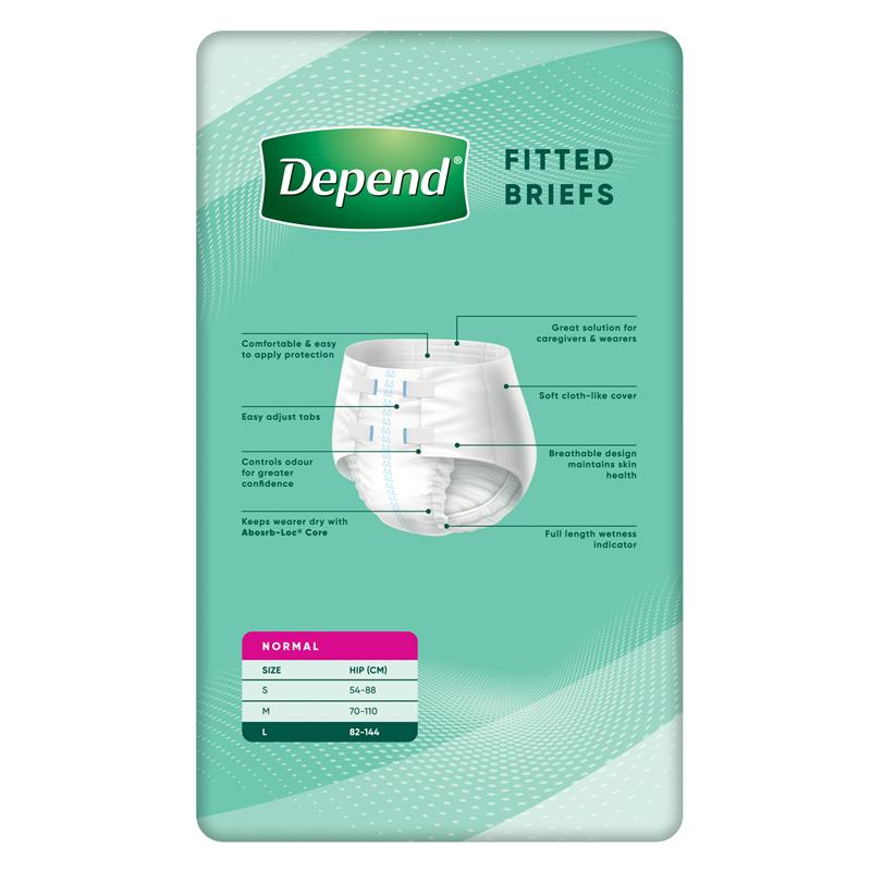 Load image into Gallery viewer, Depend Fitted Briefs Large 8 Pack
