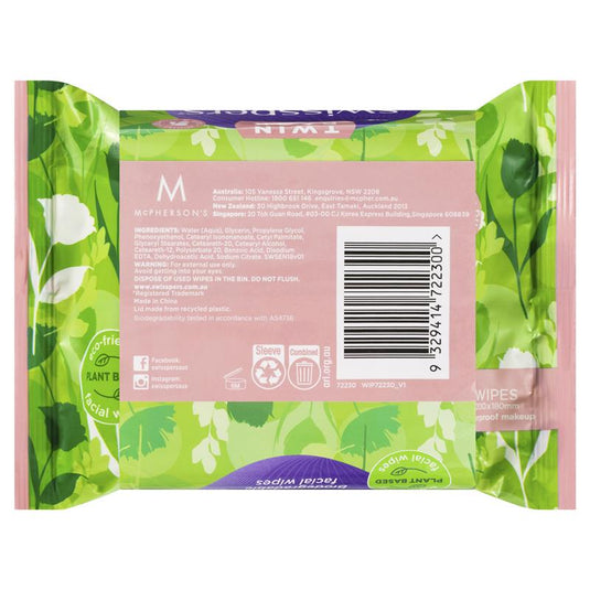 Swisspers Eco Sensitive Biodegradable Facial Wipes Twin Pack 2 x 25 Wipes