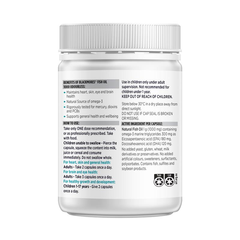 Load image into Gallery viewer, Blackmores Odourless Fish Oil 1000mg 500 Capsules Exclusive Size
