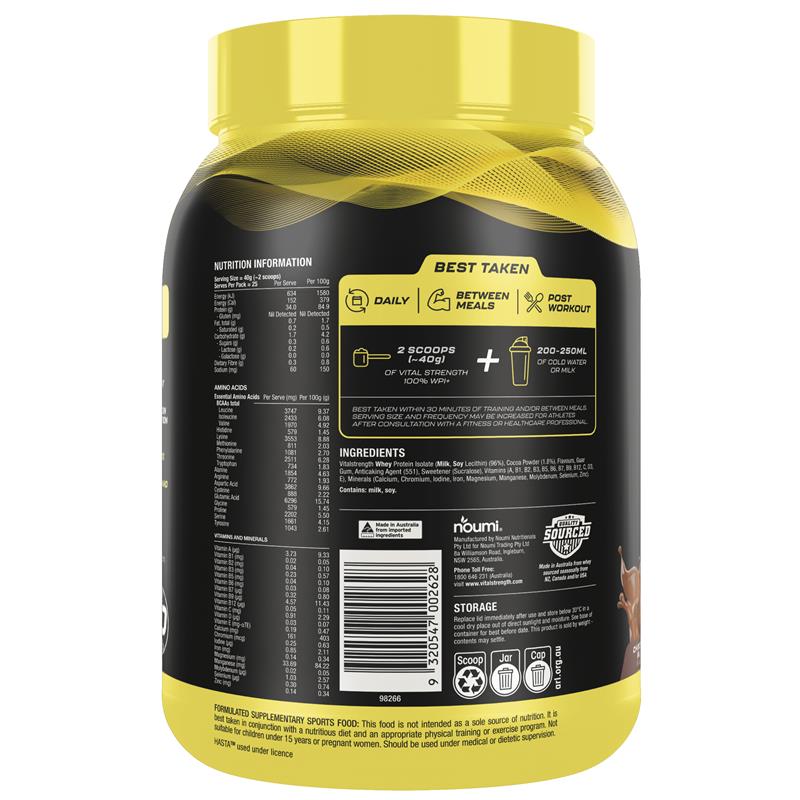 Load image into Gallery viewer, Vital Strength WPI Plus 100 Whey Protein Isolate Chocolate 1Kg
