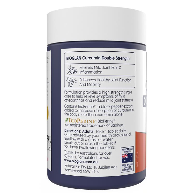 Load image into Gallery viewer, Bioglan Curcumin Double Strength 1200mg 40 Tablets
