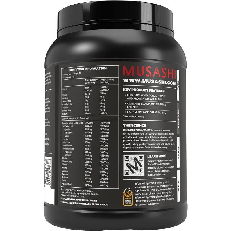Load image into Gallery viewer, Musashi 100% Whey Vanilla 900g
