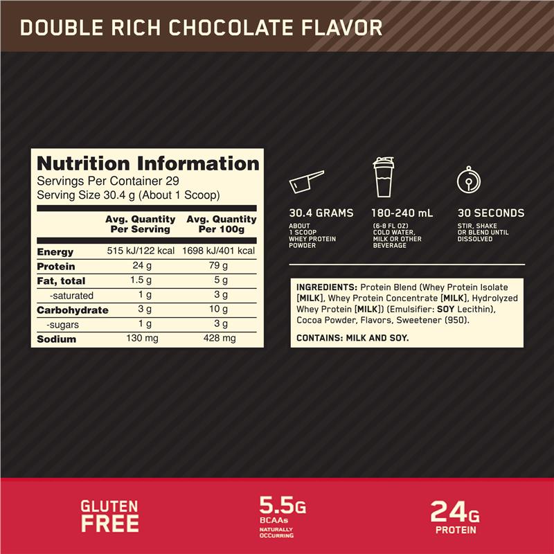 Load image into Gallery viewer, Optimum Nutrition Gold Standard 100% Whey Double Rich Chocolate 907g
