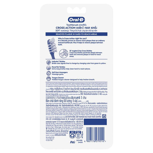 Oral B Toothbrush Cross Action 7 Benefits 5 Pack