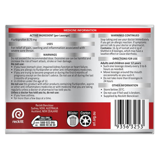 Strepfen Intensive Sugar Free Orange 16 Lozenges