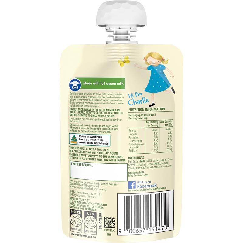 Load image into Gallery viewer, Heinz Little Kids Vanilla Custard 120g
