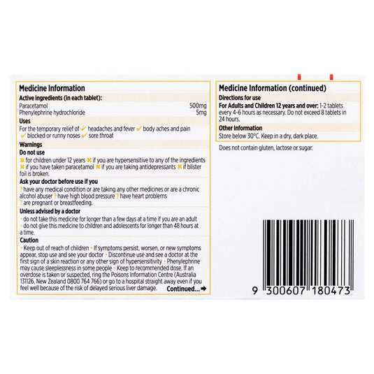 Codral PE Cold & Flu Tablets 48 Pack