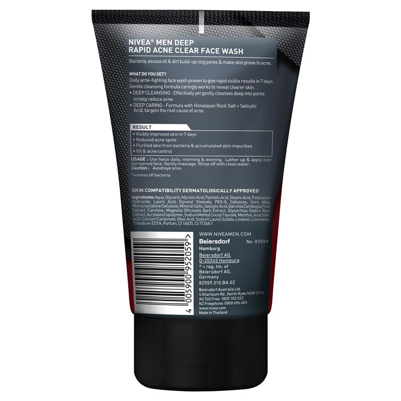 Load image into Gallery viewer, NIVEA MEN Face Wash Deep Rapid Acne Clear 150ml
