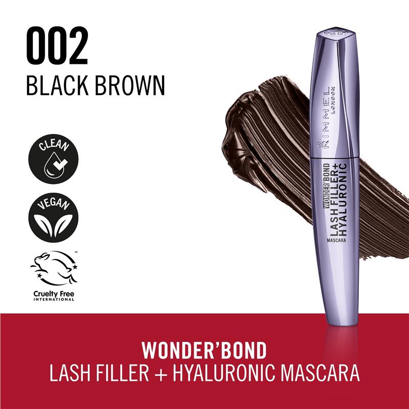 Load image into Gallery viewer, Rimmel London Wonder Bond Lash Filler + Hyaluronic Mascara Black Brown
