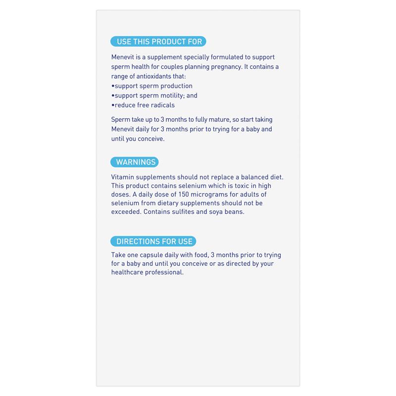 Load image into Gallery viewer, Menevit Pre-Conception Sperm Health 90 Capsules
