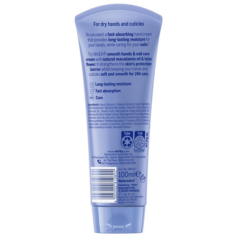 Load image into Gallery viewer, NIVEA Smooth Hands &amp; Nail Care Hand Cream 100ml
